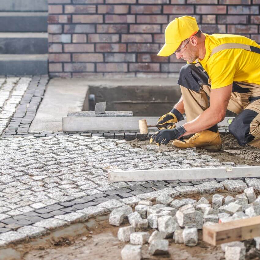 Interlocking pavers installation